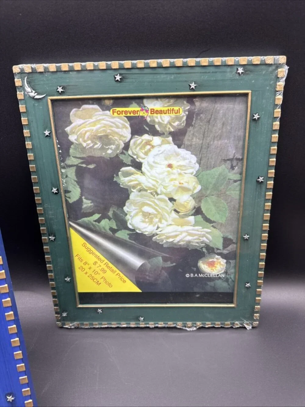VTG Y2K Moon Star Celestial Plastic Glass 8x10 Picture Frames Blue Red Green
